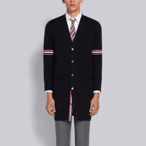 Thom Browne Navy Milano Stitch Long Cardigan